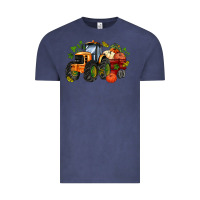 Vintage Denim fall tractor with pumpkin Vintage Tee - AdoDesignShop
