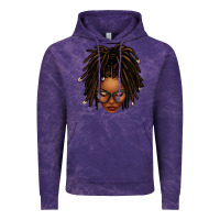 Cloud Purple afro locs messy bun Vintage Hoodie - texasbilliewilder