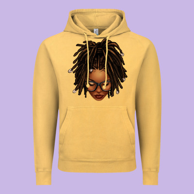 Afro Locs Messy Bun Vintage Hoodie Designed By Texasbilliewilder
