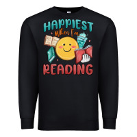 Black happiest when i'm reading Premium Sweatshirt - MaliasSmallBusiness