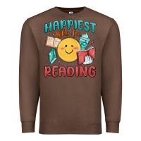 Chestnut happiest when i'm reading Premium Sweatshirt - MaliasSmallBusiness