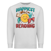 Dove Grey happiest when i'm reading Premium Sweatshirt - MaliasSmallBusiness