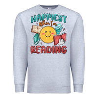 Heather Grey happiest when i'm reading Premium Sweatshirt - MaliasSmallBusiness