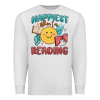 Oatmeal Heather happiest when i'm reading Premium Sweatshirt - MaliasSmallBusiness