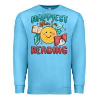 Ocean Blue happiest when i'm reading Premium Sweatshirt - MaliasSmallBusiness