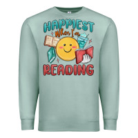 Seafoam happiest when i'm reading Premium Sweatshirt - MaliasSmallBusiness