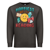Smoke happiest when i'm reading Premium Sweatshirt - MaliasSmallBusiness