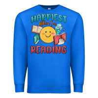 True Royal happiest when i'm reading Premium Sweatshirt - MaliasSmallBusiness