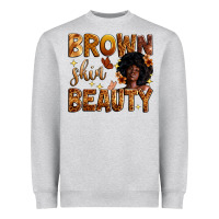 Heather Grey brown skin beauty Heavyweight Sweatshirt - Zillion Design Studio