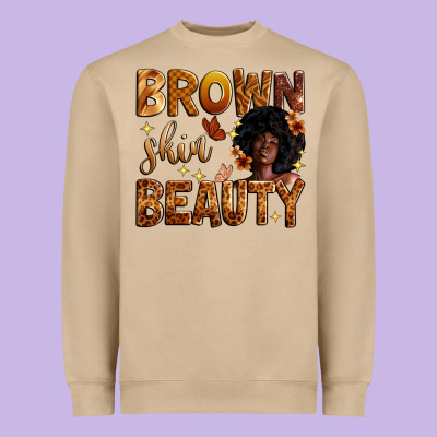 Brown Skin Beauty Heavyweight Sweatshirt Designed By Zillion Design Studio