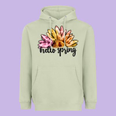 Hello Spring Heavyweight Hoodie Designed By Maliassmallbusiness