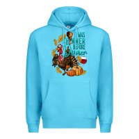 Ocean Blue I Was Thinner Before Dinner Turkey Thanksgiving Premium Hoodie - LillyAllenDesigns