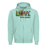 Seafoam love sunflower autism awareness Zipper Hoodie - BarkalooDesign