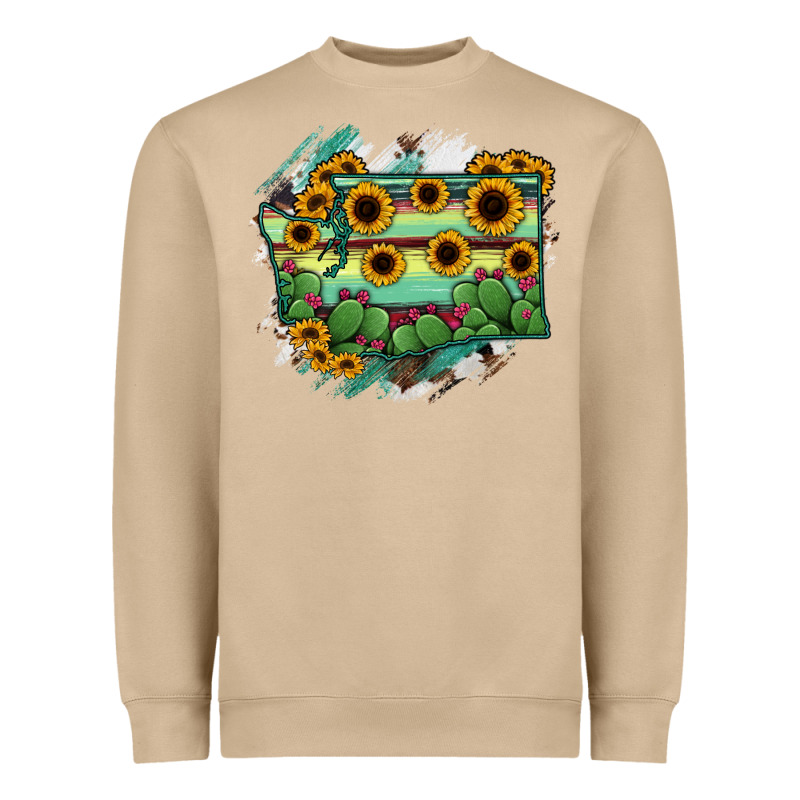 Washington State Map Heavyweight Sweatshirt by RanaPortraitStore | Teevron