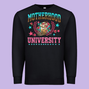 Motherhood University With Coffee Premium Sweatshirt Designed By Nancycooperartshop