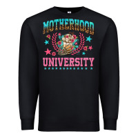 Black motherhood university with coffee Premium Sweatshirt - NancyCooperArtShop