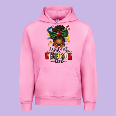 Assistant Director Life Afro Messy Bun Urban Hoodie Designed By Texasbilliewilder
