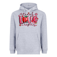 Heather Grey teach love inspire valentines day Heavyweight Hoodie - MaliasSmallBusiness