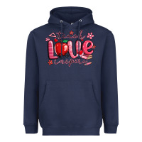Navy teach love inspire valentines day Heavyweight Hoodie - MaliasSmallBusiness