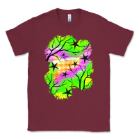 Burgundy star halloween patch Classic Tee - BundleAndBundleShop
