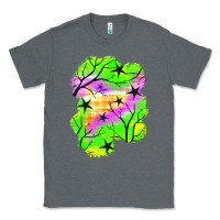 Charcoal Heather star halloween patch Classic Tee - BundleAndBundleShop