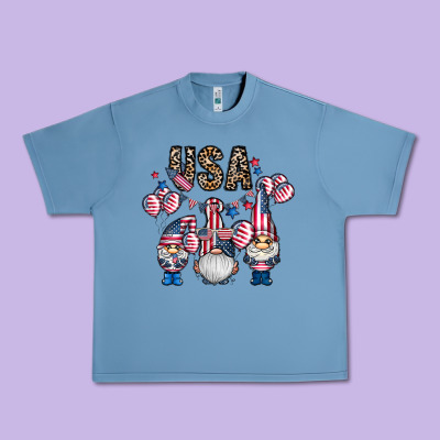 Usa America Gnome Urban Heavy Tee Designed By Cowhidedigitalart