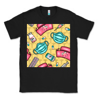 Black nurse medicine seamless pattern Classic Tee - BundleAndBundleShop