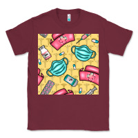 Burgundy nurse medicine seamless pattern Classic Tee - BundleAndBundleShop