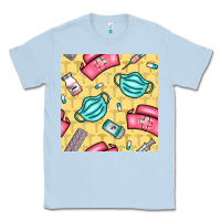 Dusty Blue nurse medicine seamless pattern Classic Tee - BundleAndBundleShop