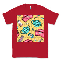 Red nurse medicine seamless pattern Classic Tee - BundleAndBundleShop
