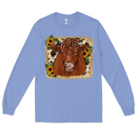 Colony Blue red angus cowhide sunflower Long Sleeve Tee - JahusDesignShop