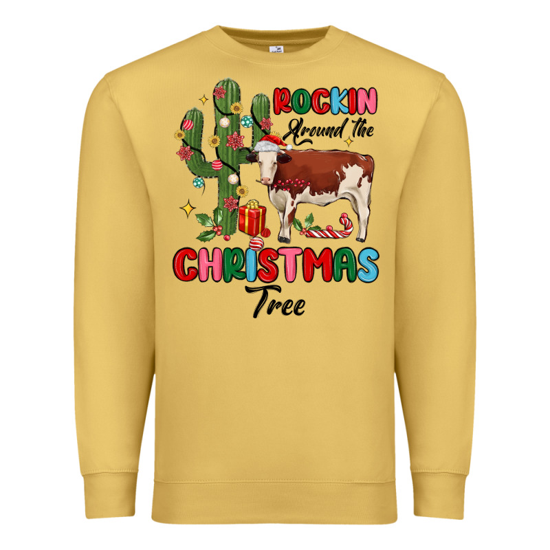 Rockin Around The Christmas Tree Premium Sweatshirt by MaliasSmallBusiness | Teevron