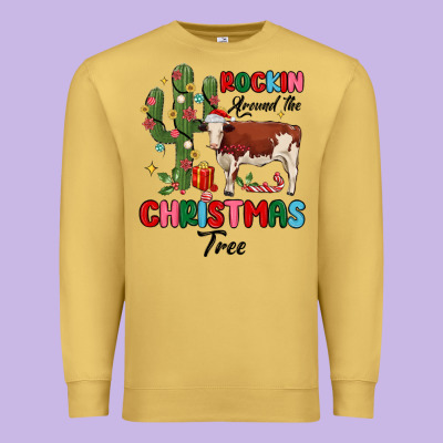 Rockin Around The Christmas Tree Premium Sweatshirt Designed By Maliassmallbusiness