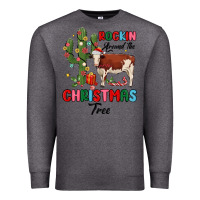 Charcoal Heather rockin around the christmas tree Premium Sweatshirt - MaliasSmallBusiness