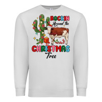 Dove Grey rockin around the christmas tree Premium Sweatshirt - MaliasSmallBusiness