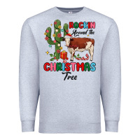 Heather Grey rockin around the christmas tree Premium Sweatshirt - MaliasSmallBusiness