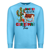 Ocean Blue rockin around the christmas tree Premium Sweatshirt - MaliasSmallBusiness