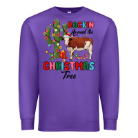 Purple rockin around the christmas tree Premium Sweatshirt - MaliasSmallBusiness