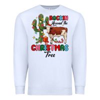 White rockin around the christmas tree Premium Sweatshirt - MaliasSmallBusiness