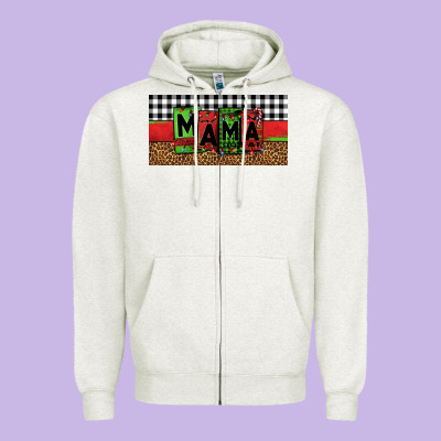 Mama Christmas Zipper Hoodie Designed By Jasminsmagicworld