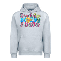 Heather Grey Beaches boozy besties Summer Urban Hoodie - NancyCooperArtShop