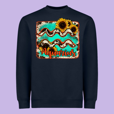 Aquarius Turquoise Cowhide Heavyweight Sweatshirt Designed By Ranaportraitstore