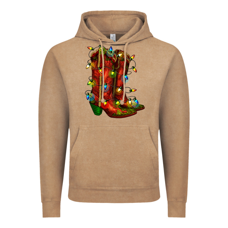 Christmas Western Boots With Lights Vintage Hoodie by RanaPortraitStore | Teevron