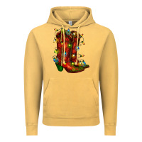 Vintage Mustard christmas western boots with lights Vintage Hoodie - RanaPortraitStore