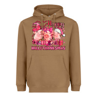 Toasted Coconut Happy Hallothanksmas Pigs pink Heavyweight Hoodie - NancyCooperArtShop