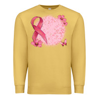 Antique Gold customized breast cancer ribbon and background Premium Sweatshirt - MaliasSmallBusiness