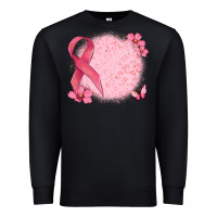 Black customized breast cancer ribbon and background Premium Sweatshirt - MaliasSmallBusiness