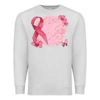 Dove Grey customized breast cancer ribbon and background Premium Sweatshirt - MaliasSmallBusiness