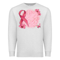 Oatmeal Heather customized breast cancer ribbon and background Premium Sweatshirt - MaliasSmallBusiness