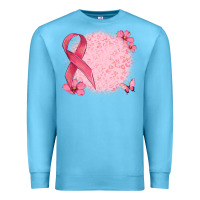 Ocean Blue customized breast cancer ribbon and background Premium Sweatshirt - MaliasSmallBusiness